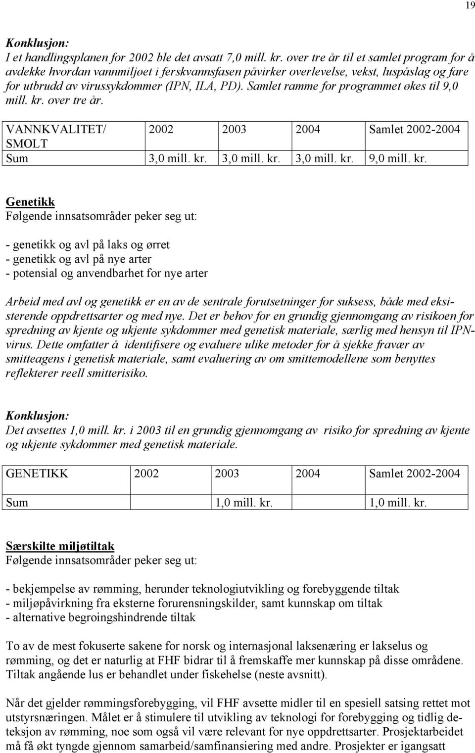 Samlet ramme for programmet økes til 9,0 mill. kr.