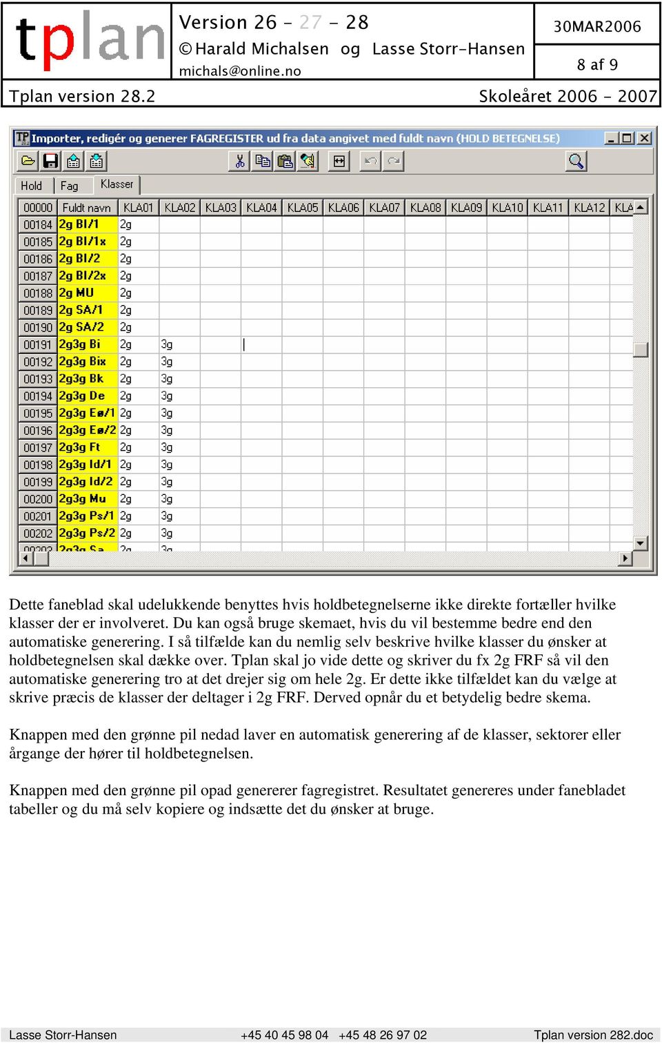 Tplan skal jo vide dette og skriver du fx 2g FRF så vil den automatiske generering tro at det drejer sig om hele 2g.