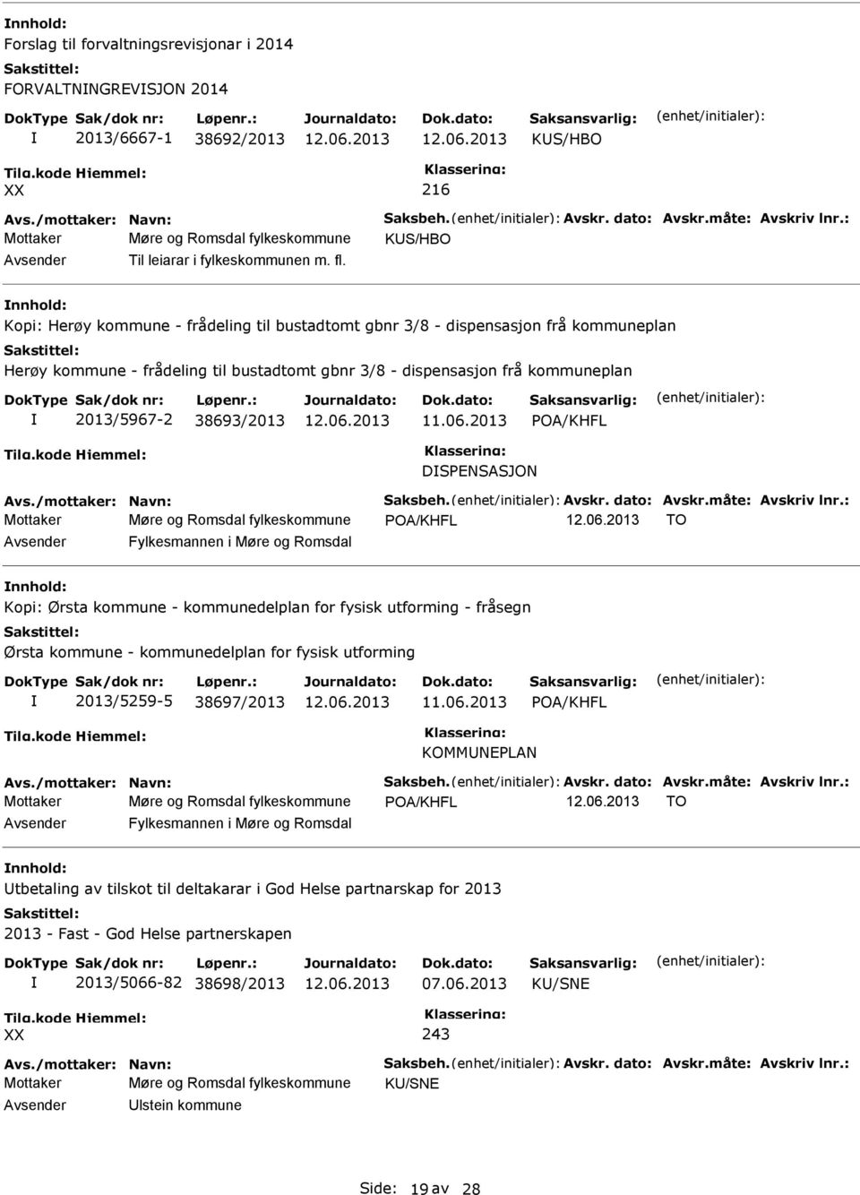 Kopi: Herøy kommune - frådeling til bustadtomt gbnr 3/8 - dispensasjon frå kommuneplan Herøy kommune - frådeling til bustadtomt gbnr 3/8 - dispensasjon frå kommuneplan 2013/5967-2 38693/2013 POA/KHFL