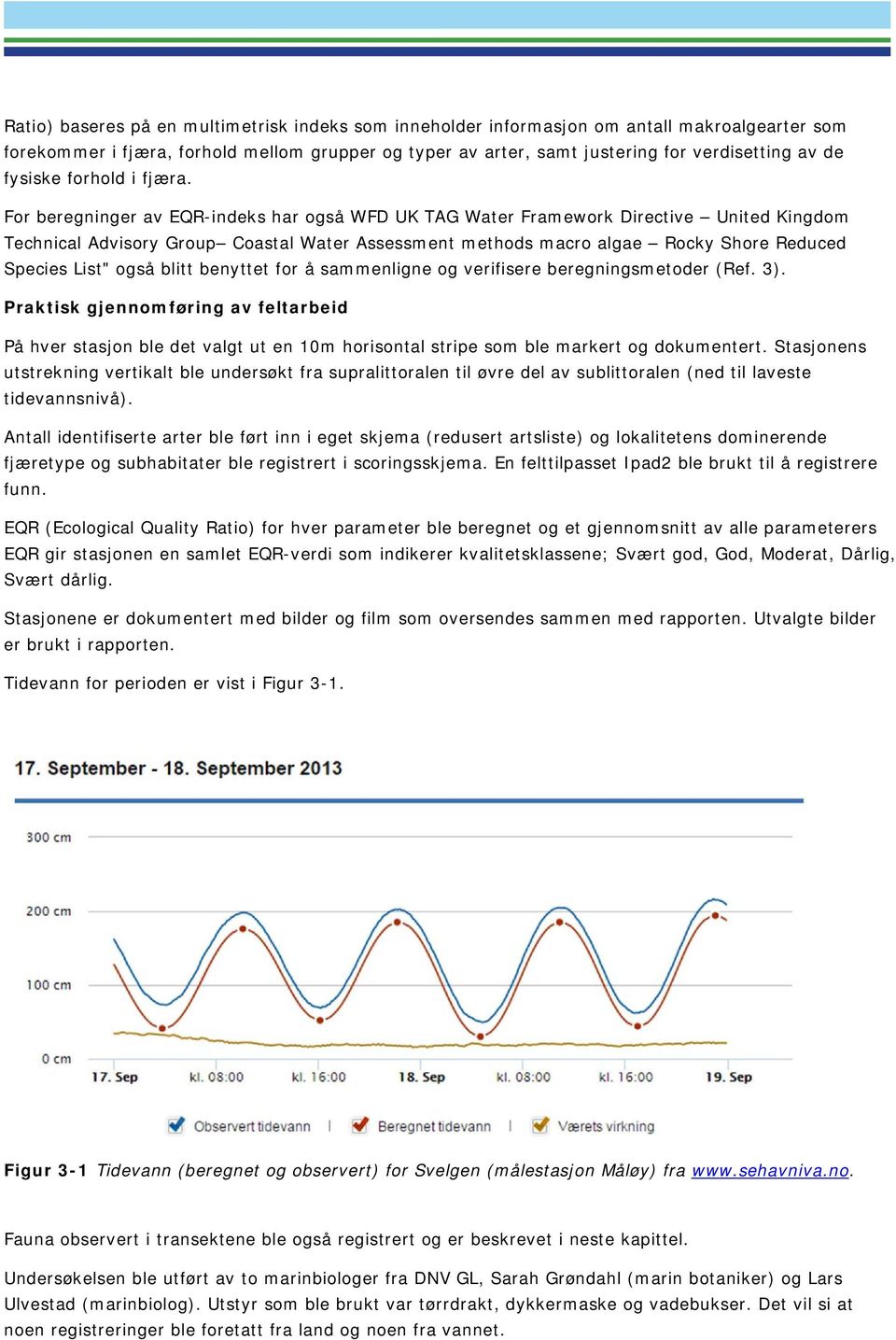 For beregninger av EQR-indeks har også WFD UK TAG Water Framework Directive United Kingdom Technical Advisory Group Coastal Water Assessment methods macro algae Rocky Shore Reduced Species List" også