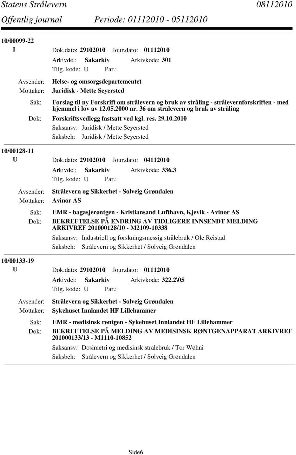 hjemmel i lov av 12.05.2000 nr. 36 om strålevern og bruk av stråling Forskriftsvedlegg fastsatt ved kgl. res. 29.10.