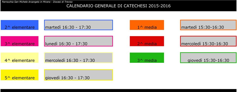 mercoledì 15:30-16:30 4^ elementare mercoledì