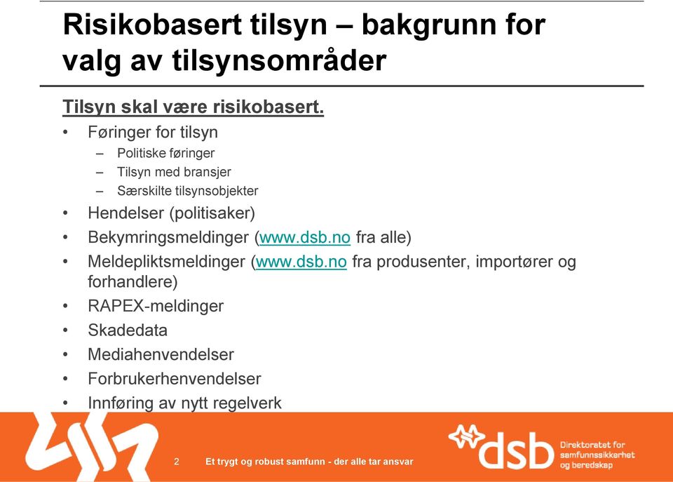 (politisaker) Bekymringsmeldinger (www.dsb.