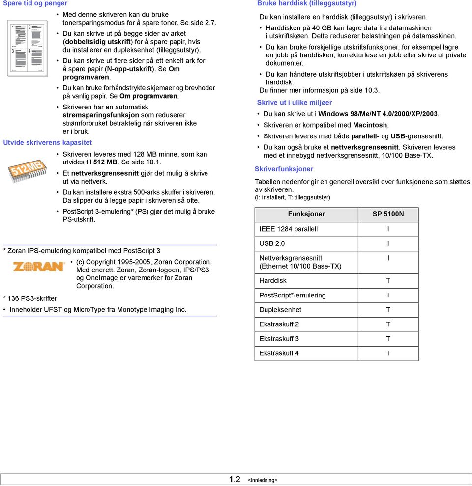 Du kan skrive ut flere sider på ett enkelt ark for å spare papir (N-opp-utskrift). Se Om programvaren.