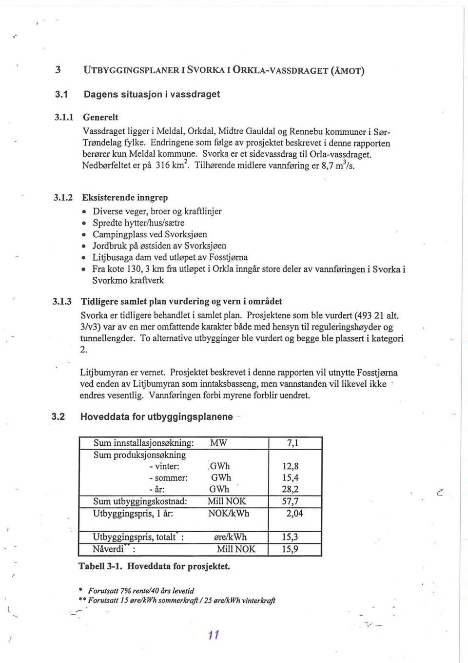 Tilhørende midlere varmføring er 8,7 m 3 /s. 3.1.