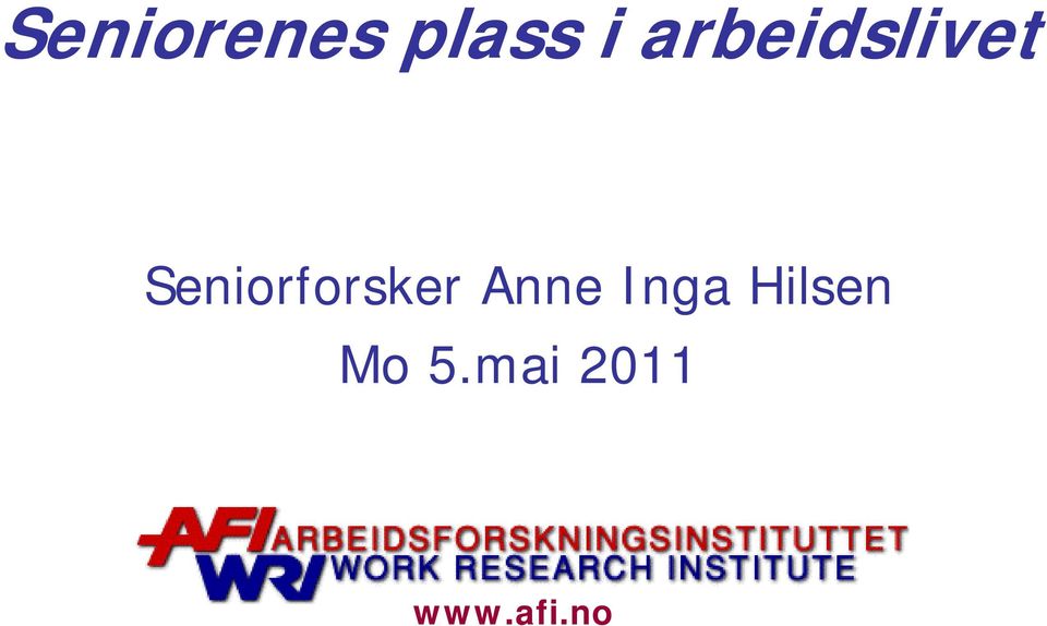 Seniorforsker Anne