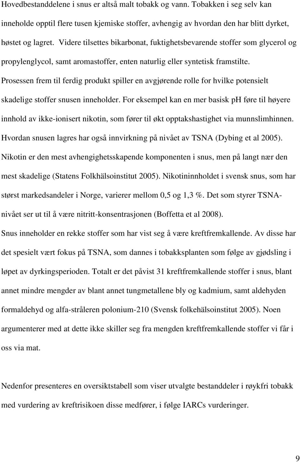 Prosessen frem til ferdig produkt spiller en avgjørende rolle for hvilke potensielt skadelige stoffer snusen inneholder.