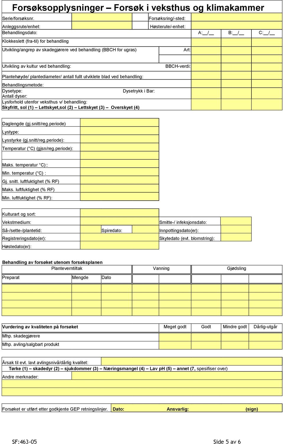 Utvikling av kultur ved behandling: BBCH-verdi: Plantehøyde/ plantediameter/ antall fullt utviklete blad ved behandling: Behandlingsmetode: Dysetype: Dysetrykk i Bar: Antall dyser: Lysforhold utenfor