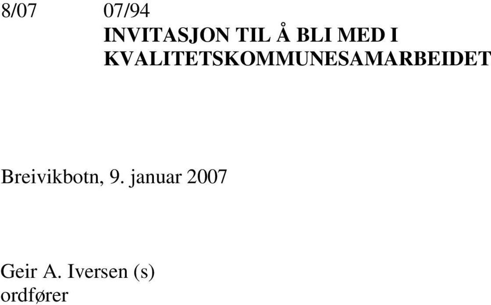 KVALITETSKOMMUNESAMARBEIDET