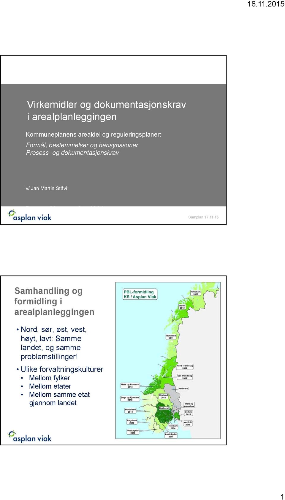 november 2014 Samhandling og formidling i arealplanleggingen Nord, sør, øst, vest, høyt, lavt: Samme