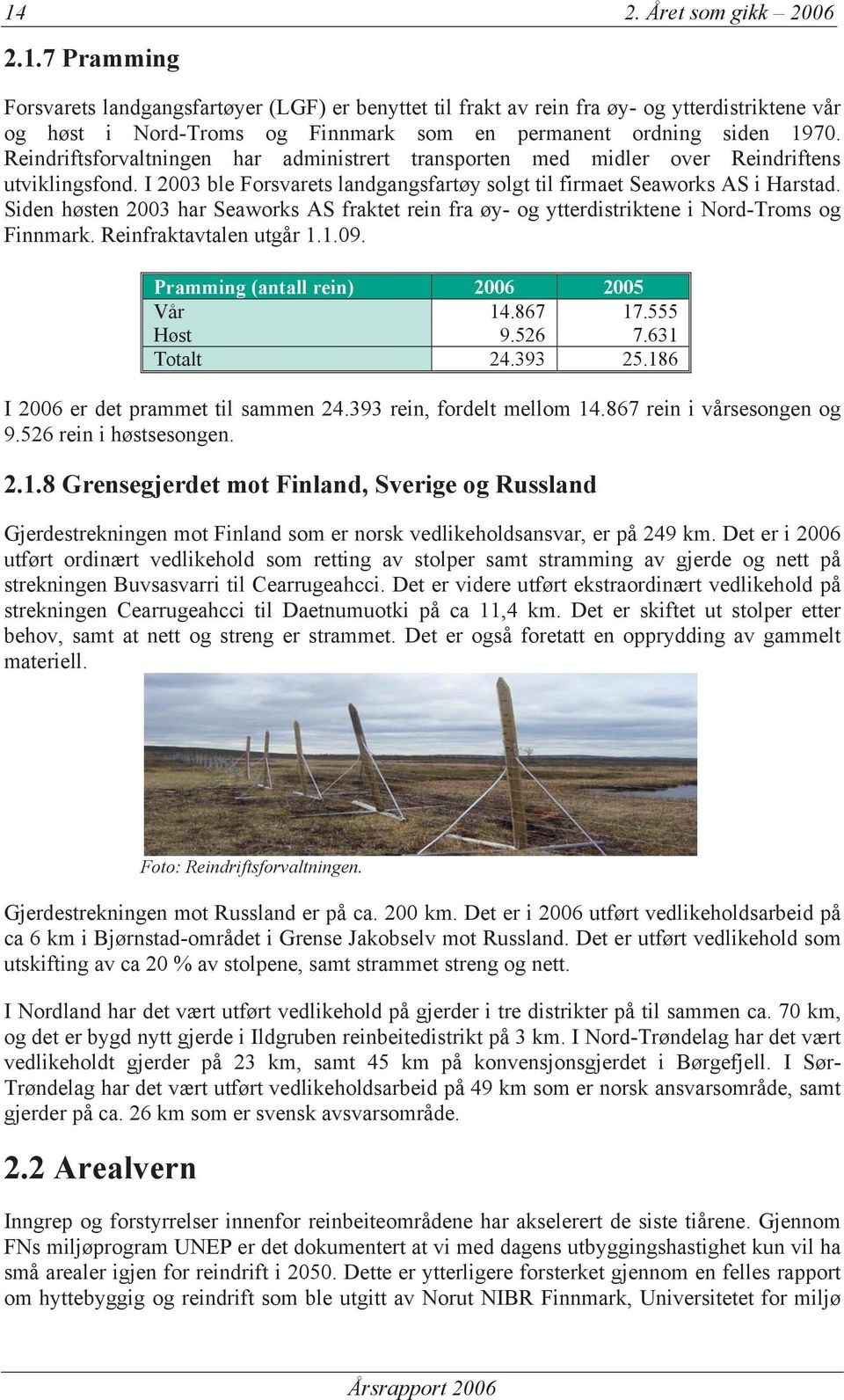 Reindriftsforvaltningen har administrert transporten med midler over Reindriftens utviklingsfond. I 2003 ble Forsvarets landgangsfartøy solgt til firmaet Seaworks AS i Harstad.