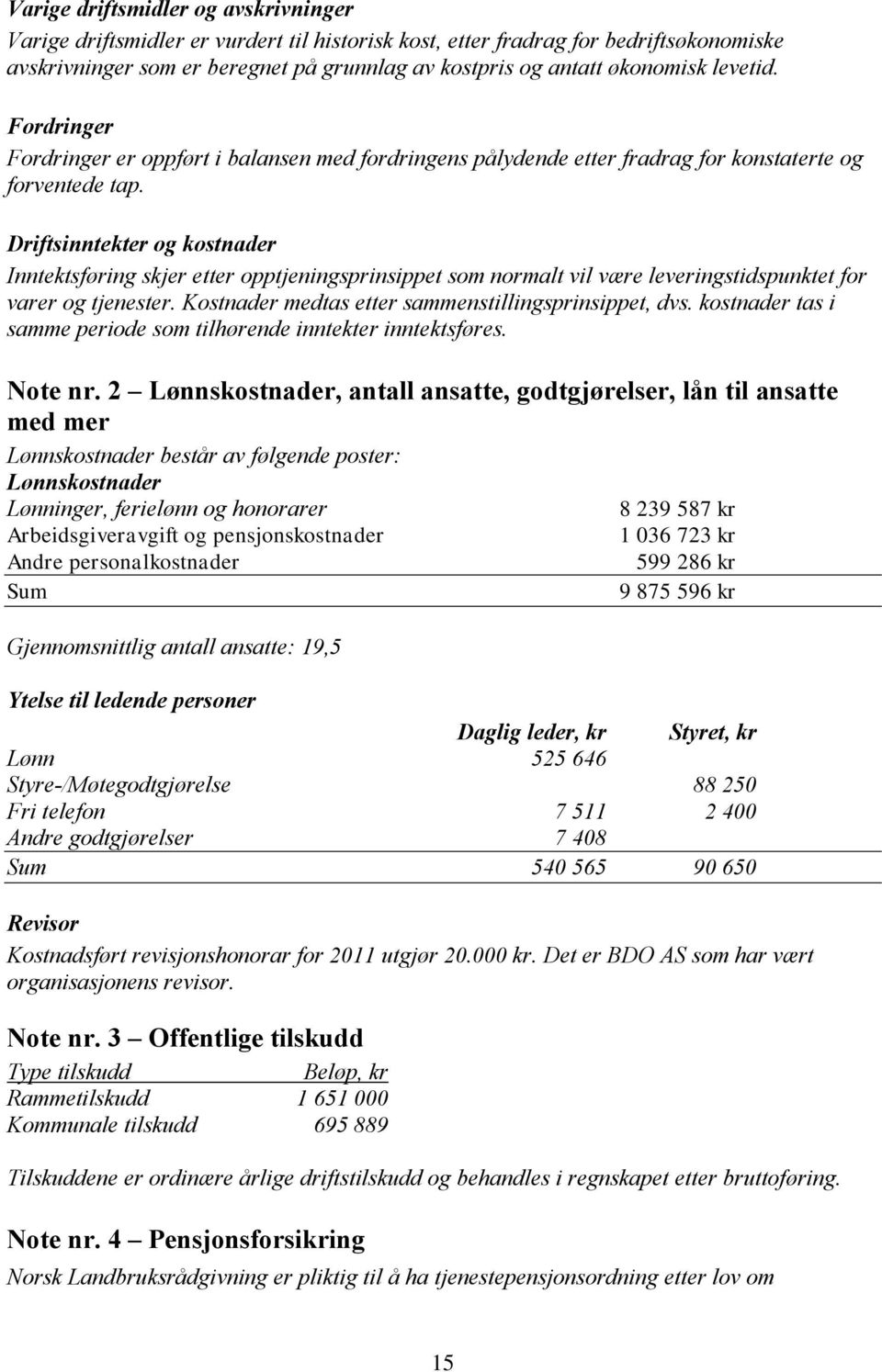 Driftsinntekter og kostnader Inntektsføring skjer etter opptjeningsprinsippet som normalt vil være leveringstidspunktet for varer og tjenester. Kostnader medtas etter sammenstillingsprinsippet, dvs.