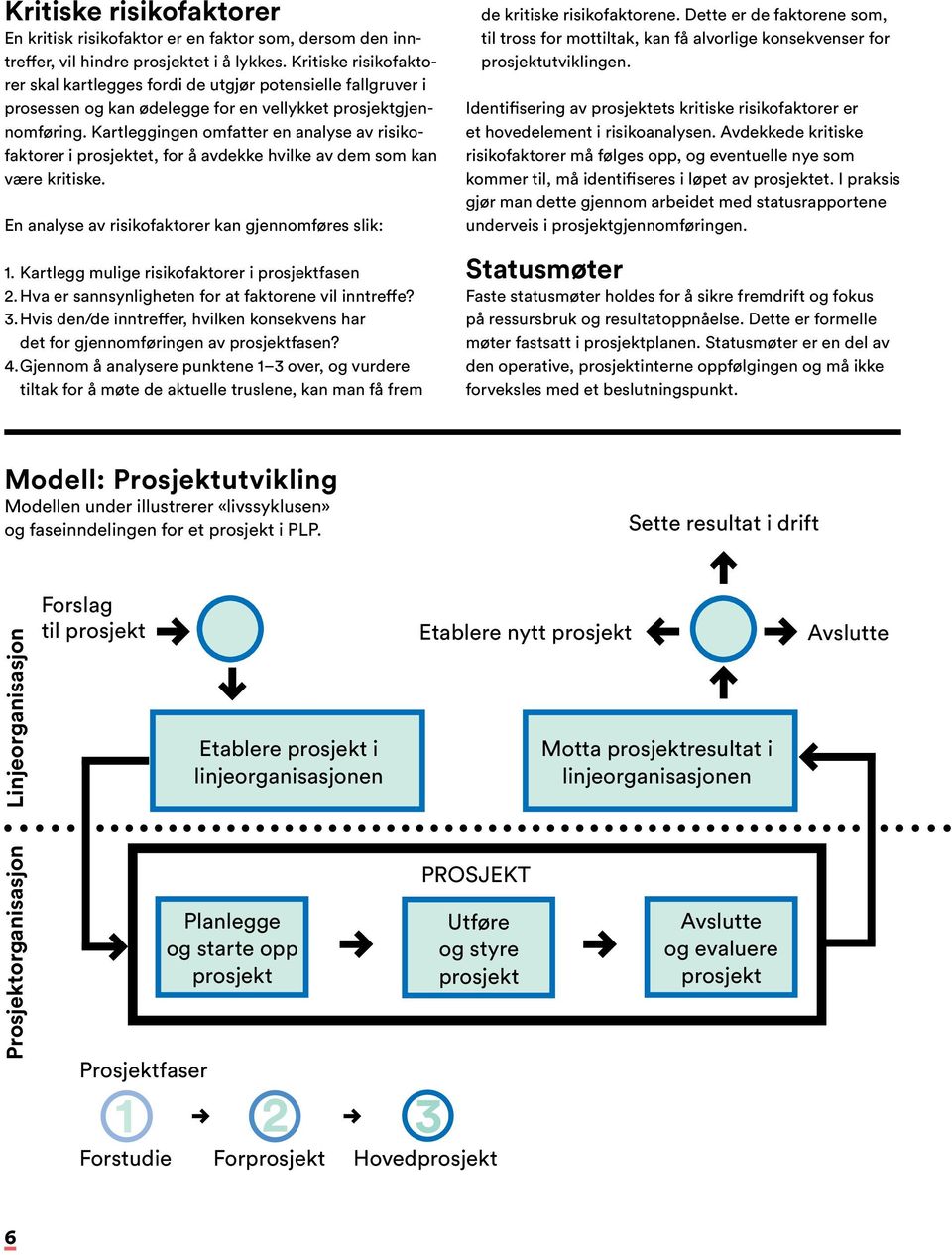 Kartleggingen omfatter en analyse av risikofaktorer i prosjektet, for å avdekke hvilke av dem som kan være kritiske. En analyse av risikofaktorer kan gjennomføres slik: 1.