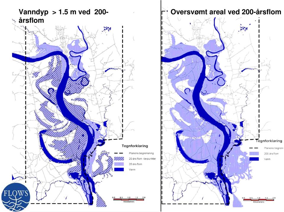 5 m ved 200- årsflom