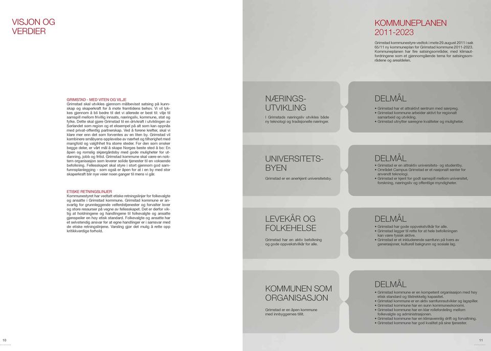 grimstad - med viten og vilje grimstad skal utvikles gjennom målbevisst satsing på kunnskap og skaperkraft for å møte framtidens behov.