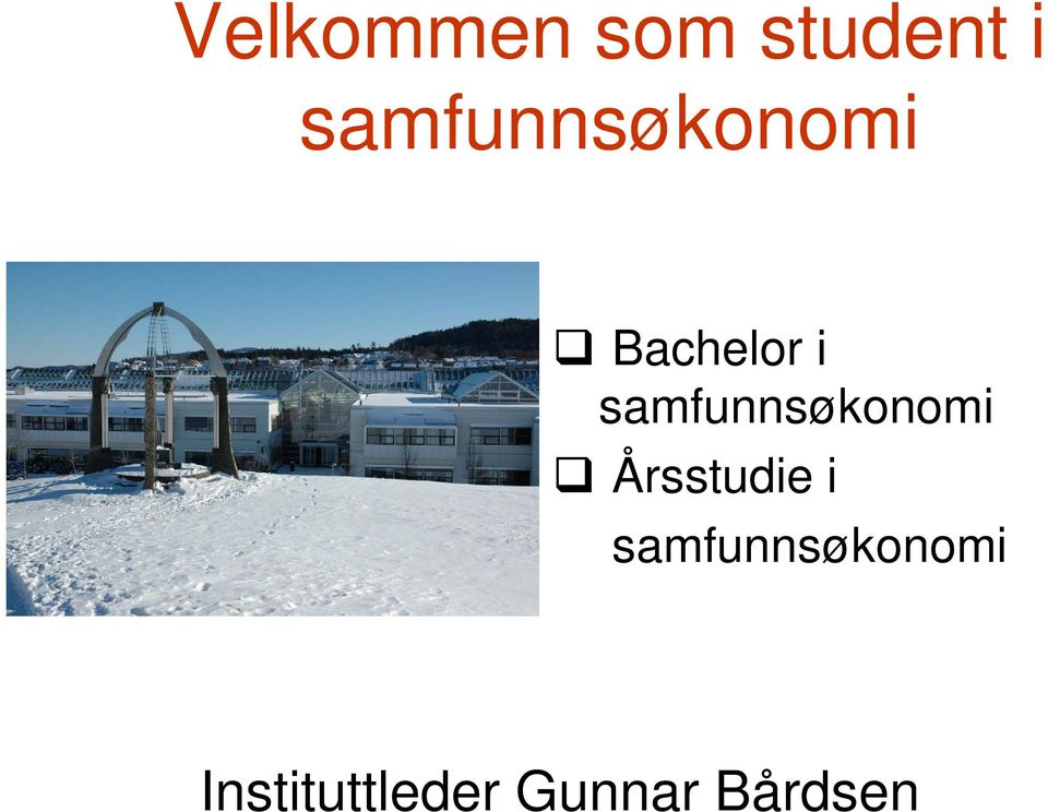 samfunnsøkonomi Årsstudie i