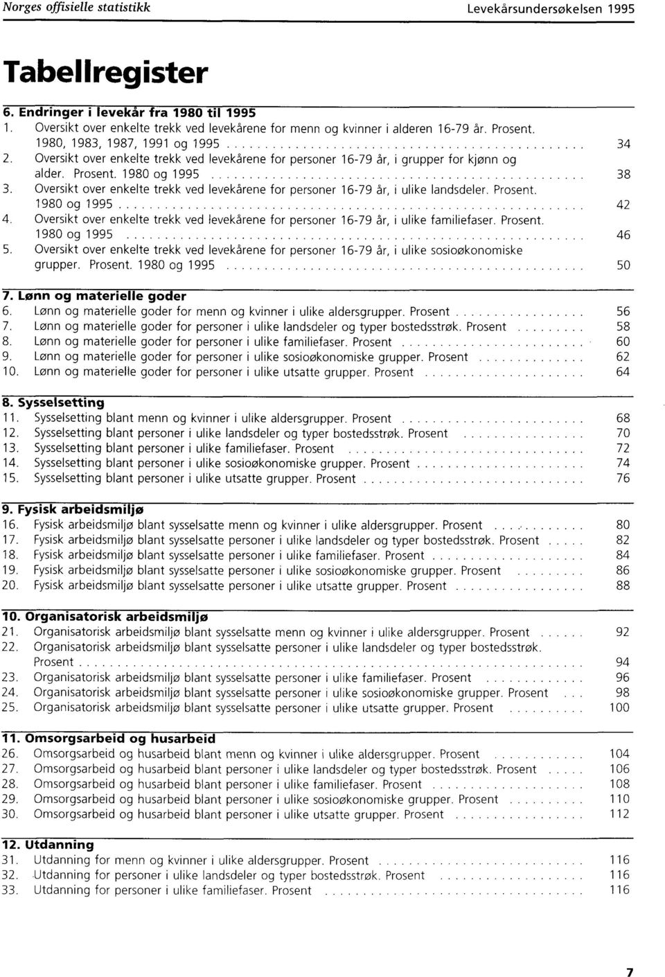 Oversikt over enkelte trekk ved levekårene for personer 6-79 år, i ulike landsdeler. Prosent. 980 og 995 4 4. Oversikt over enkelte trekk ved levekårene for personer 6-79 år, i ulike familiefaser.