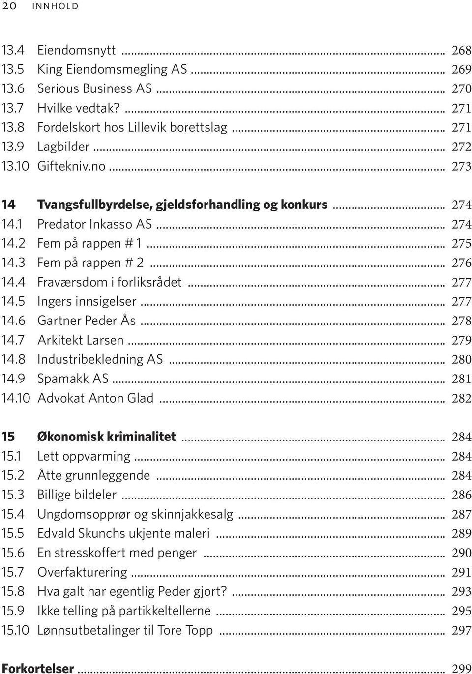 4 Fraværsdom i forliksrådet... 277 14.5 Ingers innsigelser... 277 14.6 Gartner Peder Ås... 278 14.7 Arkitekt Larsen... 279 14.8 Industribekledning AS... 280 14.9 Spamakk AS... 281 14.