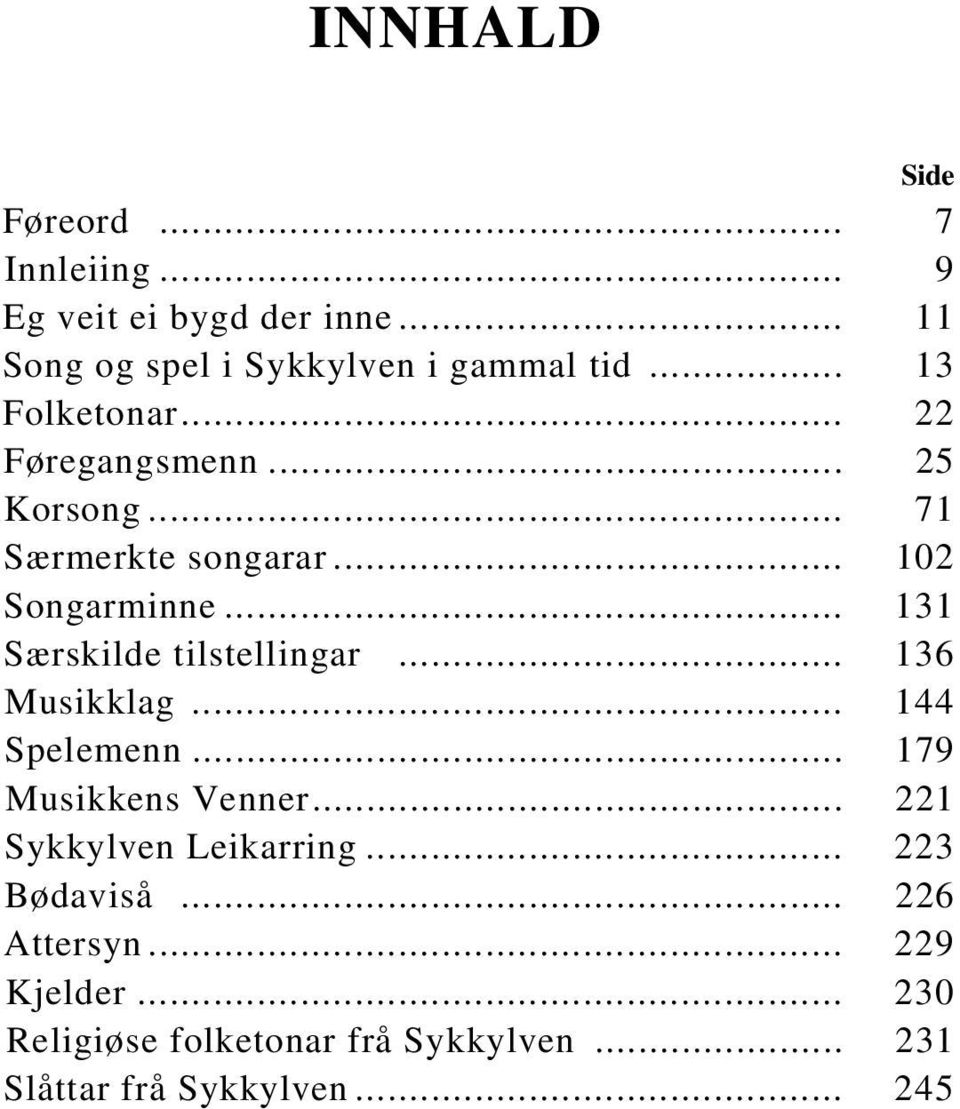 .. 131 Særskilde tilstellingar... 136 Musikklag... 144 Spelemenn... 179 Musikkens Venner.