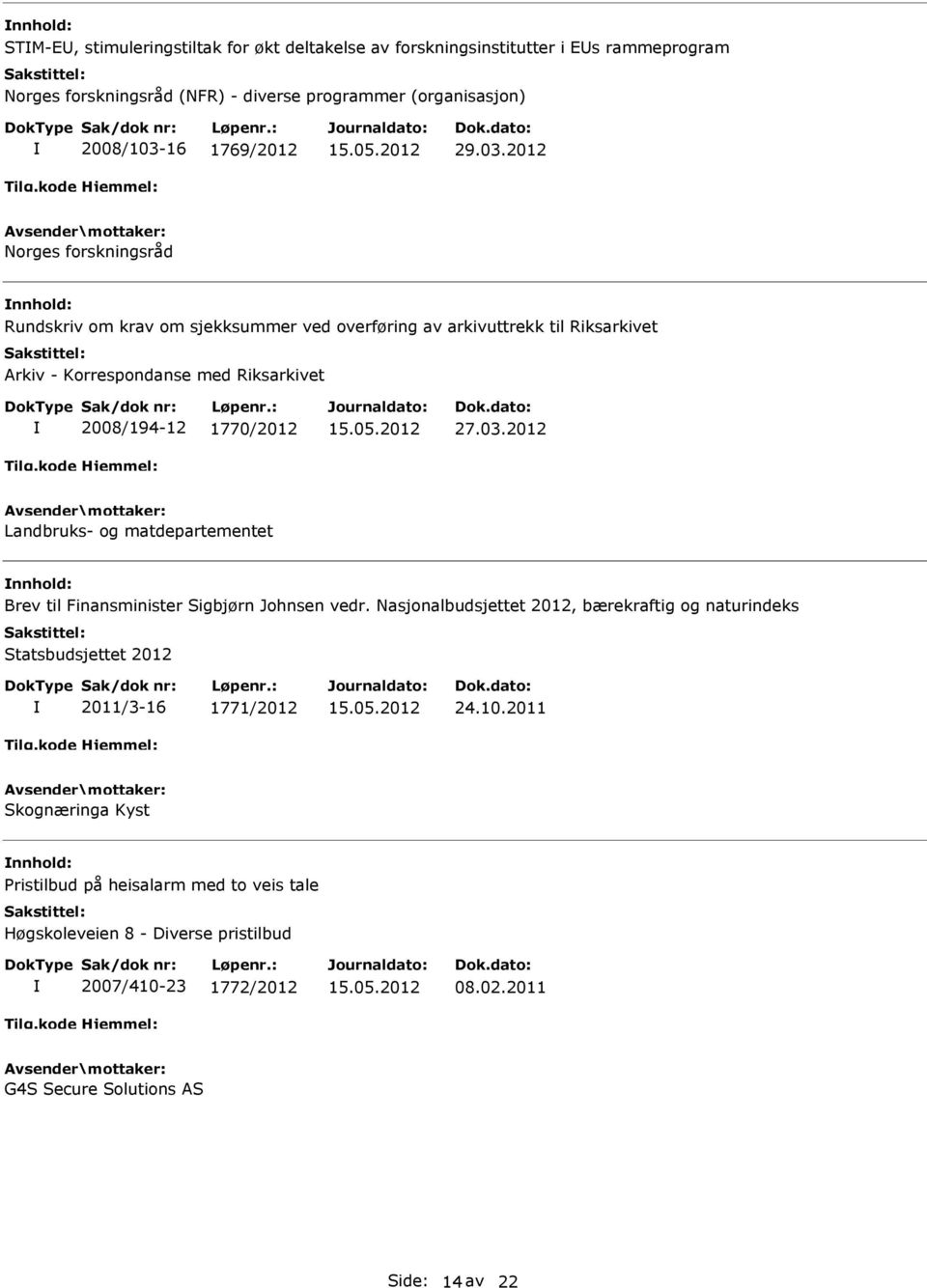 Nasjonalbudsjettet 2012, bærekraftig og naturindeks Statsbudsjettet 2012 2011/3-16 1771/2012 24.10.