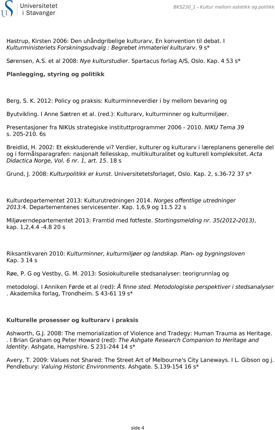 I Anne Sætren et al. (red.): Kulturarv, kulturminner og kulturmiljøer. Presentasjoner fra NIKUs strategiske instituttprogrammer 2006-2010. NIKU Tema 39 s. 205-210. 6s Breidlid, H.