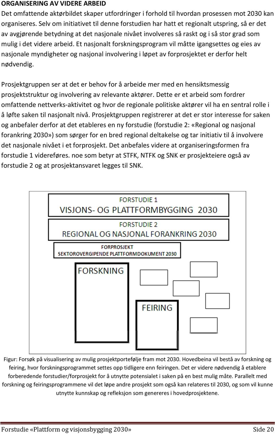 Et nasjonalt forskningsprogram vil måtte igangsettes og eies av nasjonale myndigheter og nasjonal involvering i løpet av forprosjektet er derfor helt nødvendig.