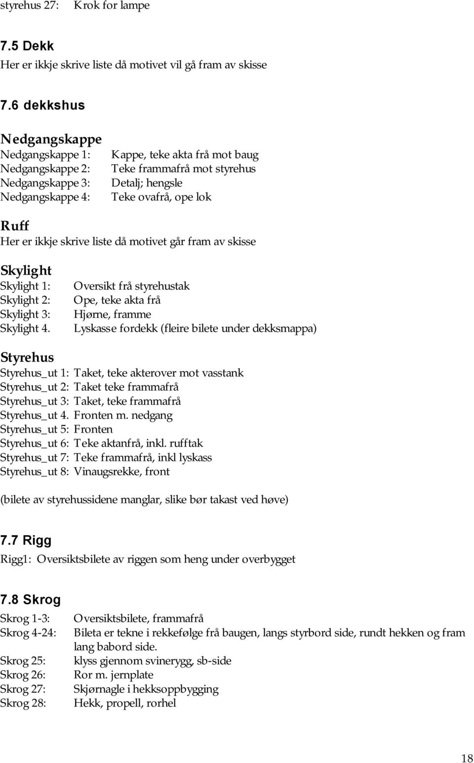 ikkje skrive liste då motivet går fram av skisse Skylight Skylight 1: Skylight 2: Skylight 3: Skylight 4.