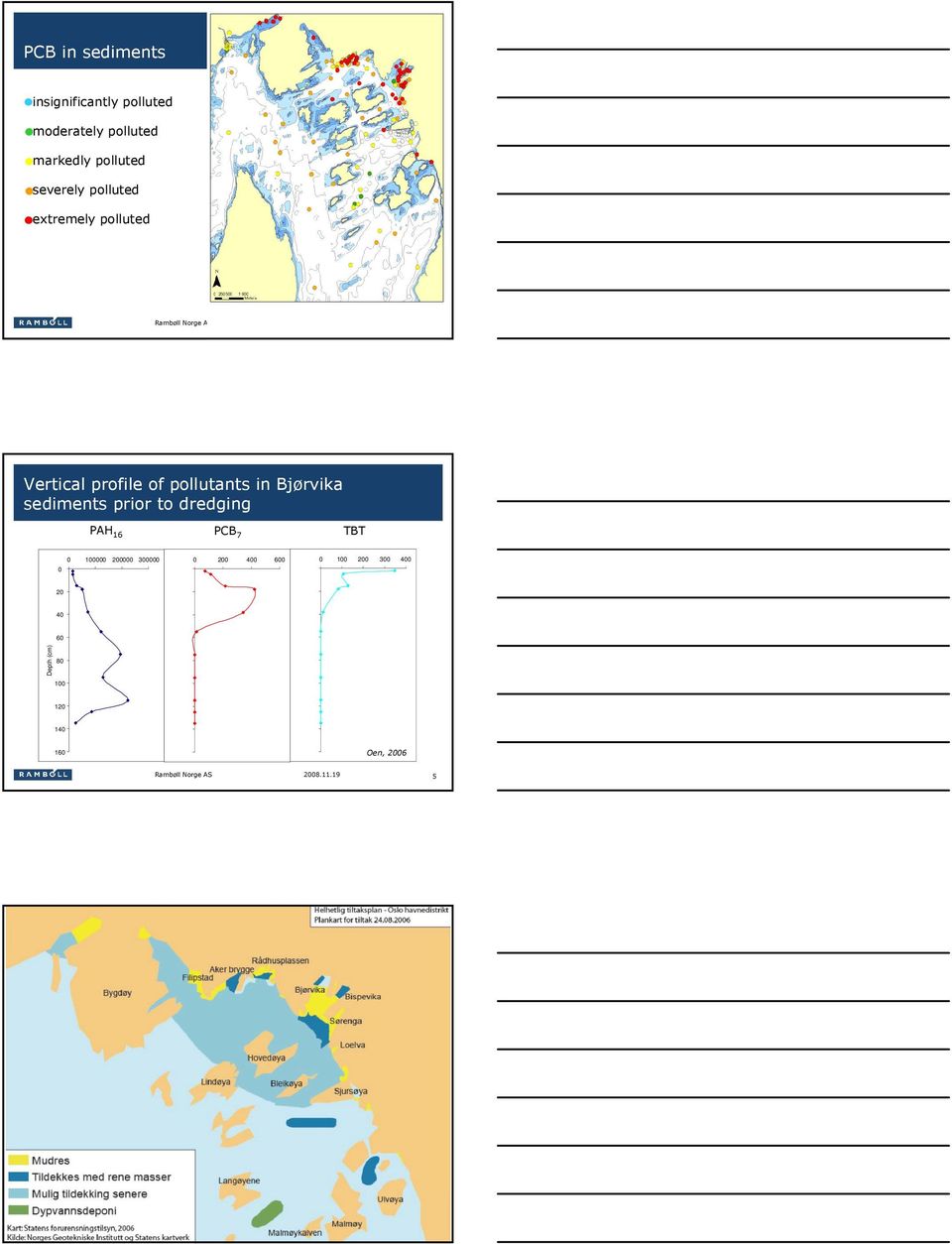 profile of pollutants in Bjørvika sediments prior to dredging PAH