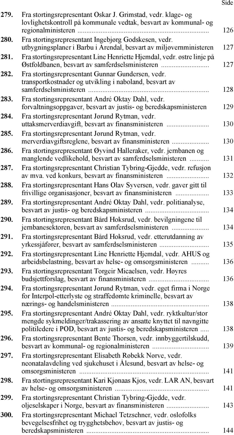 østre linje på Østfoldbanen, besvart av samferdselsministeren... 127 282. Fra stortingsrepresentant Gunnar Gundersen, vedr.