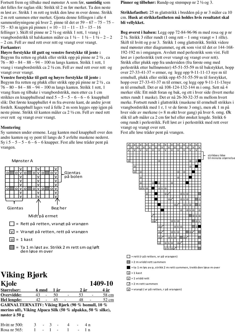 Skift til pinne nr 2 ½ og strikk 1 rett, 1 vrang i vrangbordstrikk til halskanten måler ca 1 ½ 1 ½ 1 ½ 2 2 2 cm. Fell av med rett over rett og vrangt over vrangt.