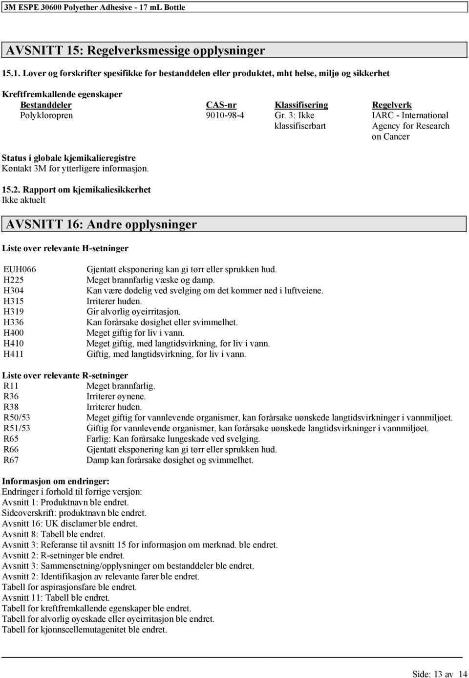 : Regelverksmessige opplysninger 15