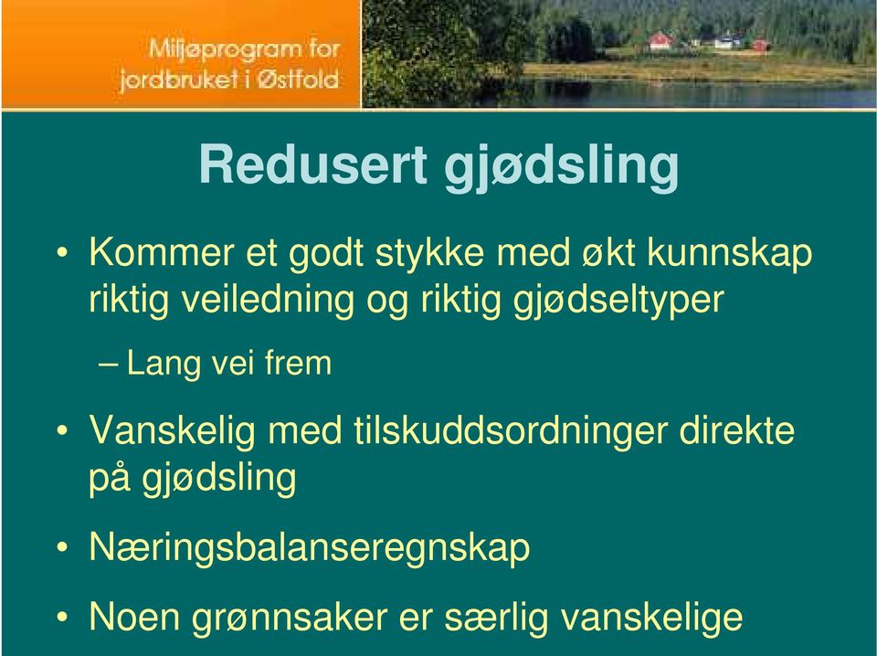 vei frem Vanskelig med tilskuddsordninger direkte på