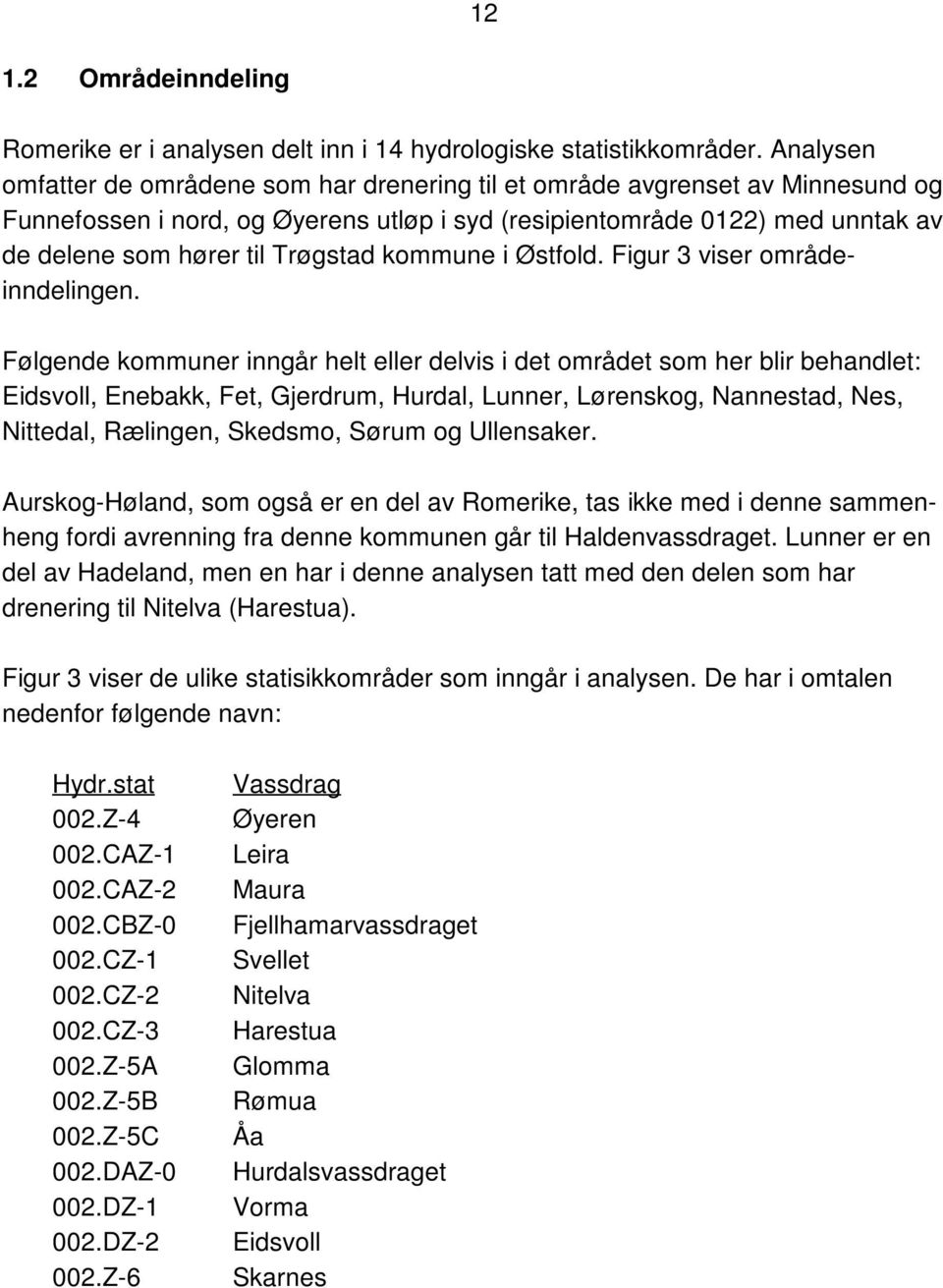 Trøgstad kommune i Østfold. Figur 3 viser områdeinndelingen.