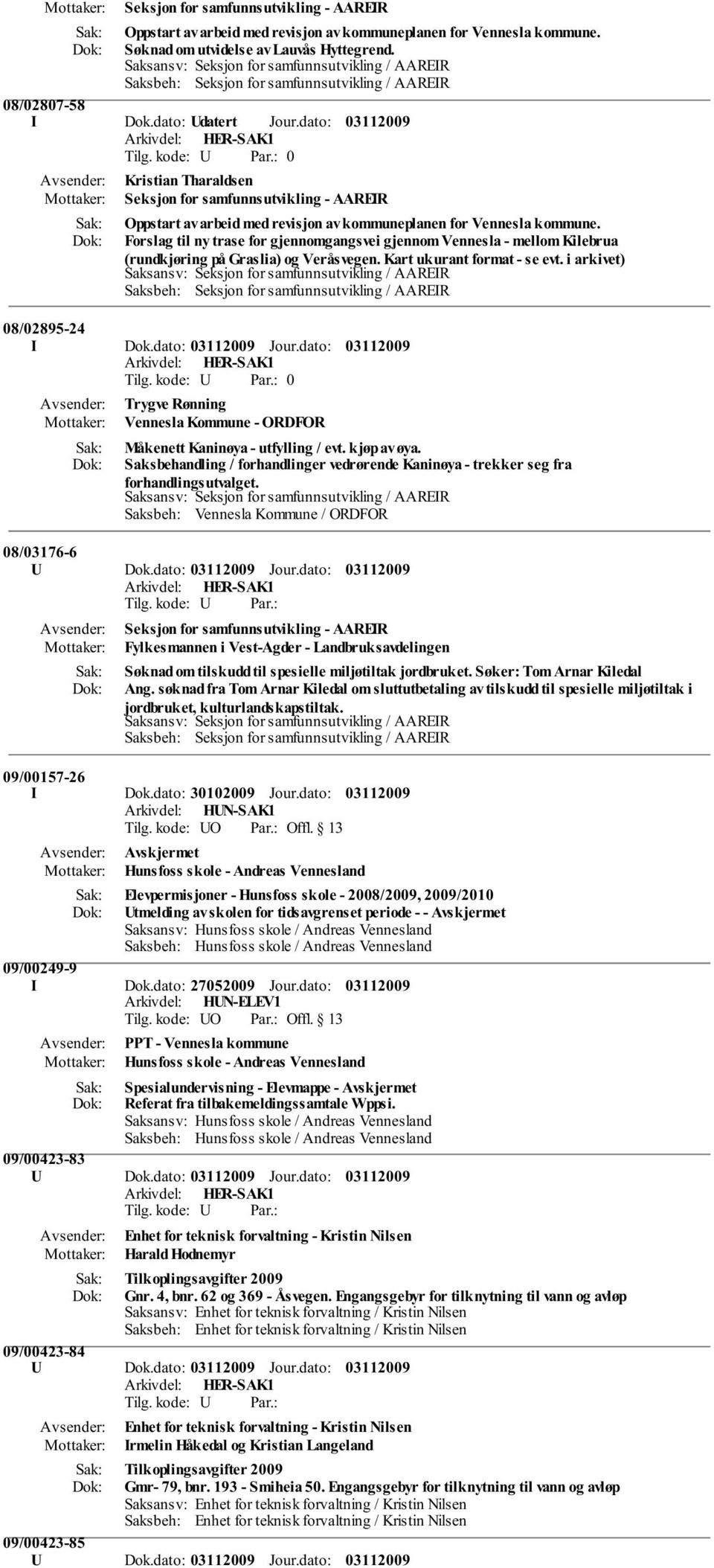 dato: 0 Kristian Tharaldsen Seksjon for samfunnsutvikling - AAREIR Oppstart av arbeid med revisjon av kommuneplanen for Vennesla kommune.