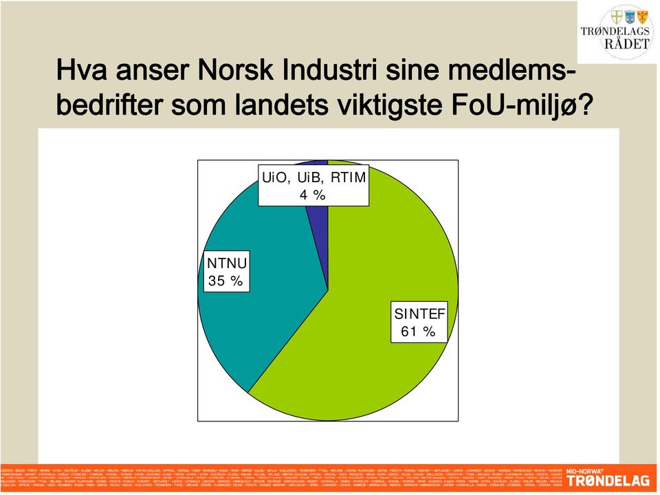 viktigste FoU-miljø?