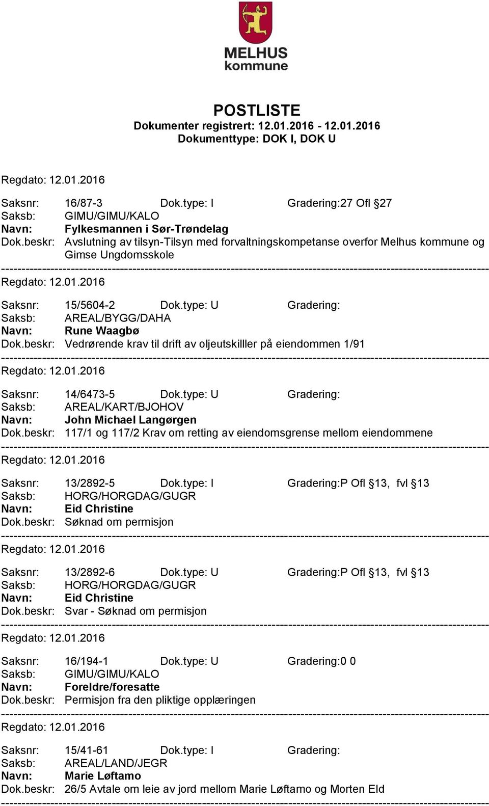 beskr: Vedrørende krav til drift av oljeutskilller på eiendommen 1/91 Saksnr: 14/6473-5 Dok.type: U Gradering: Saksb: AREAL/KART/BJOHOV Navn: John Michael Langørgen Dok.