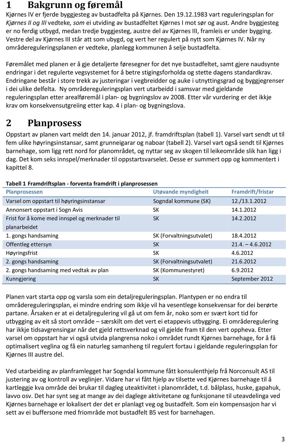 Andre byggjesteg er no ferdig utbygd, medan tredje byggjesteg, austre del av Kjørnes III, framleis er under bygging.