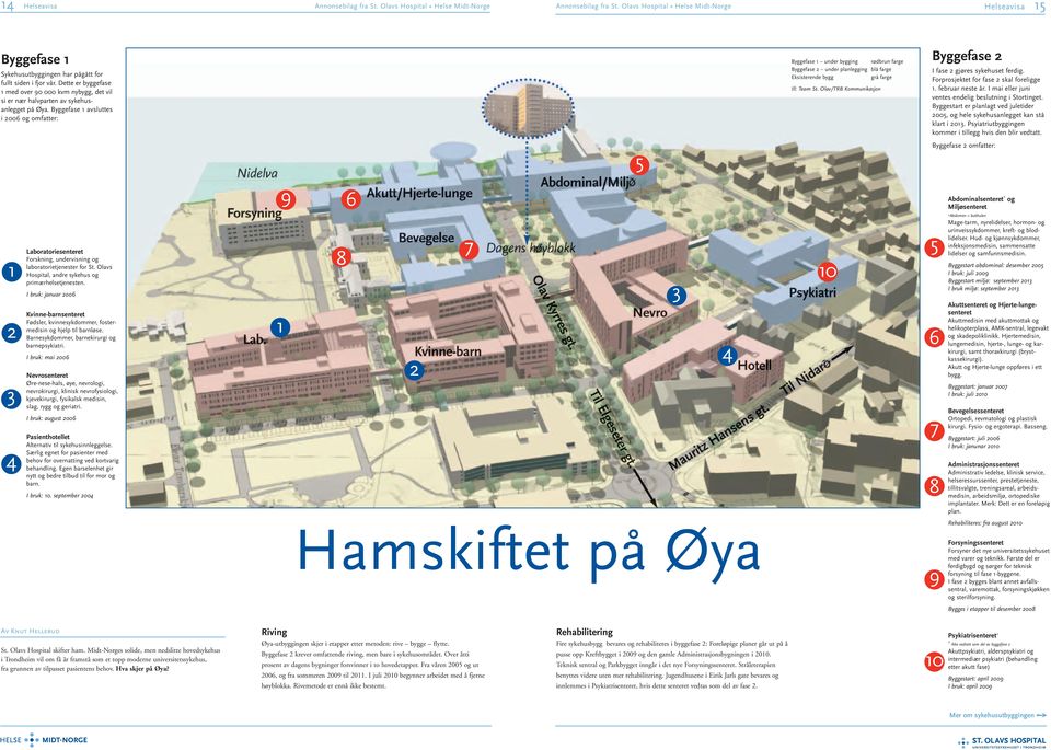 Dette er byggefase 1 med over 90 000 kvm nybygg, det vil si er nær halvparten av sykehusanlegget på Øya.