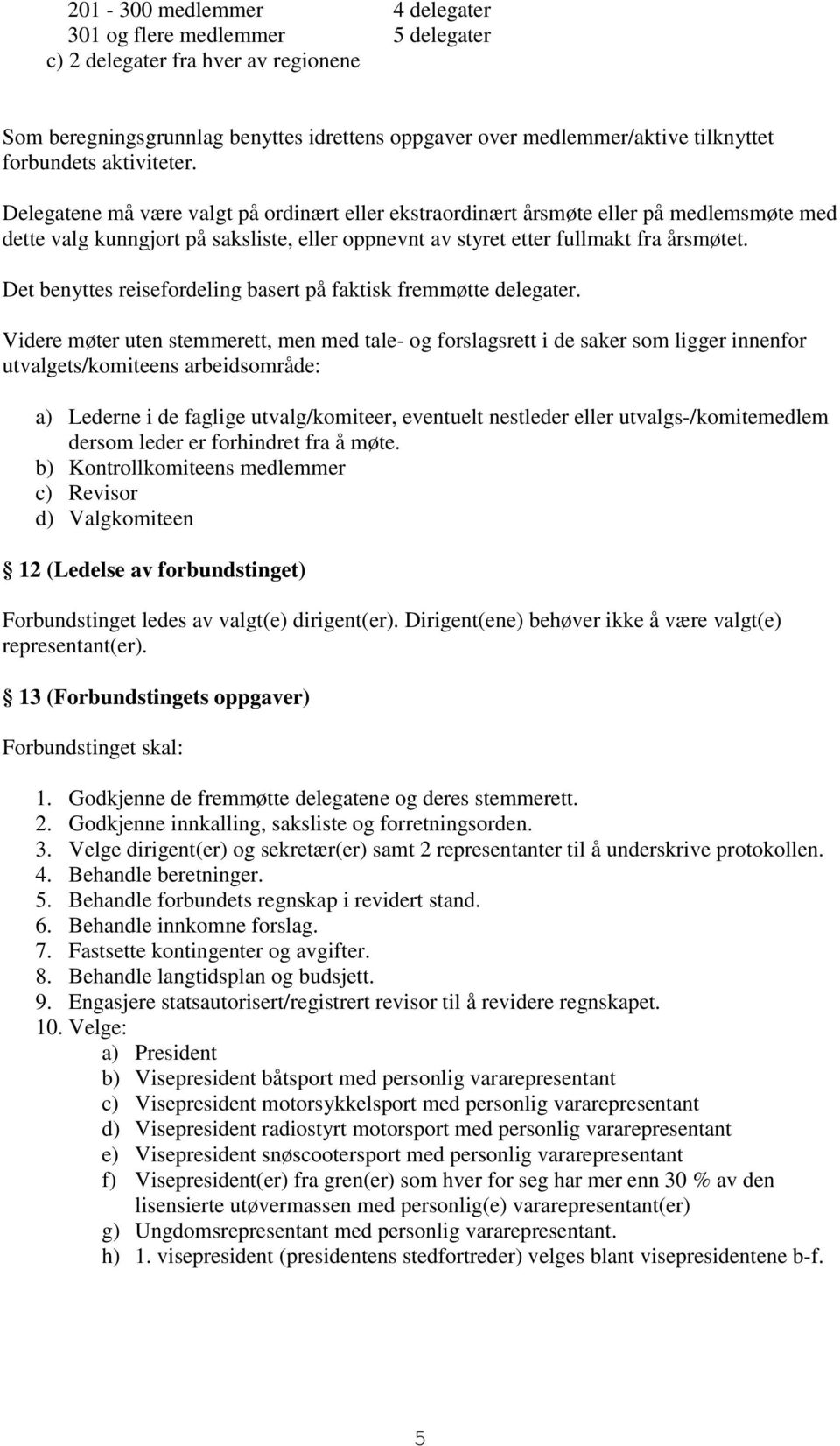 Det benyttes reisefordeling basert på faktisk fremmøtte delegater.