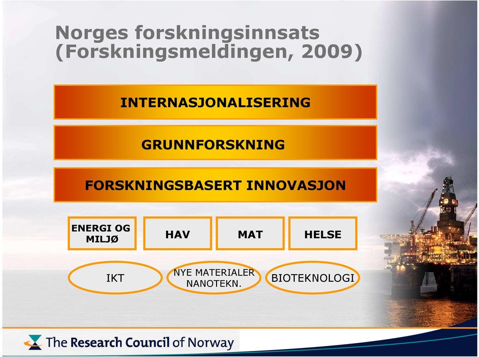 FORSKNINGSBASERT INNOVASJON ENERGI OG MILJØ