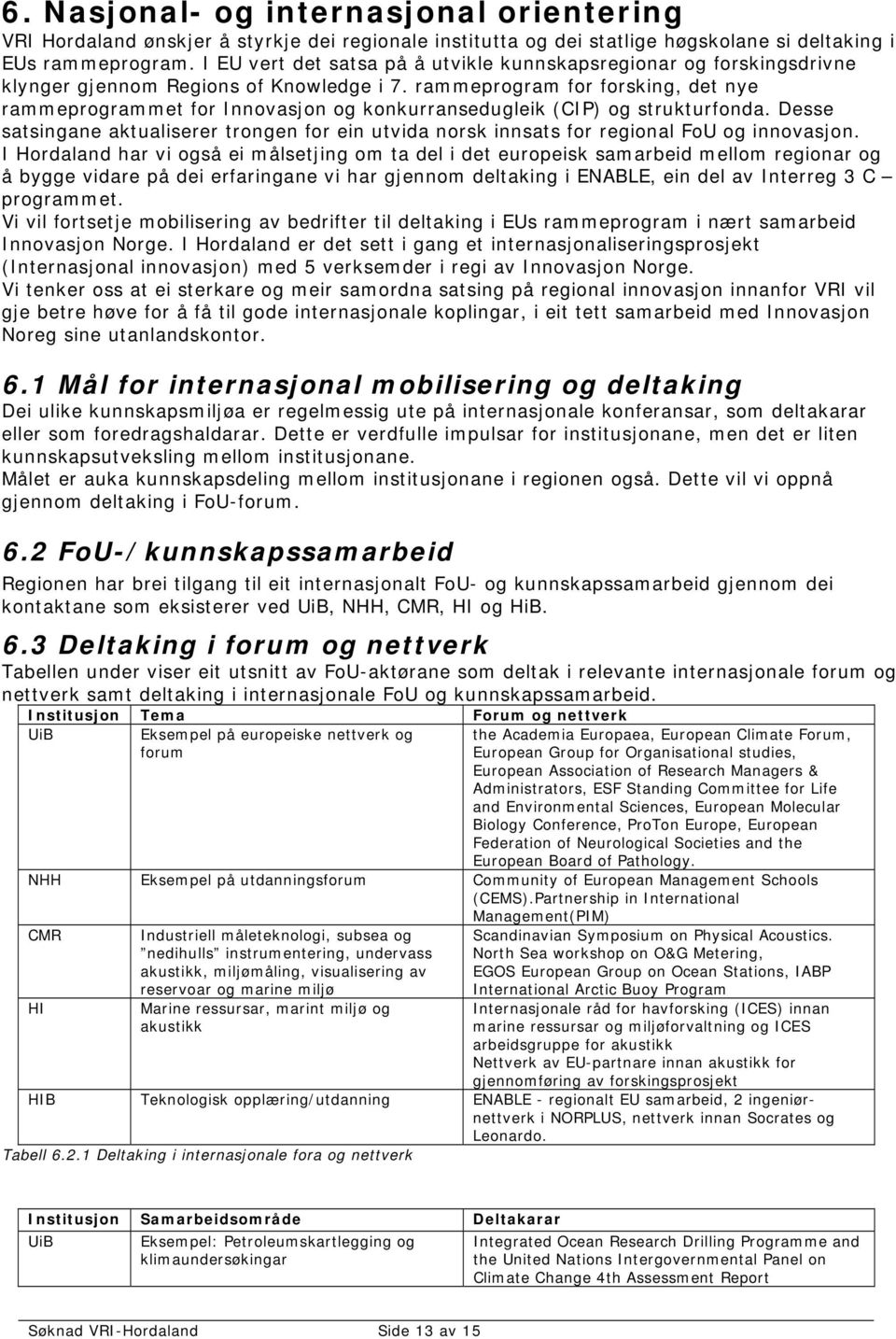 rammeprogram for forsking, det nye rammeprogrammet for Innovasjon og konkurransedugleik (CIP) og strukturfonda.