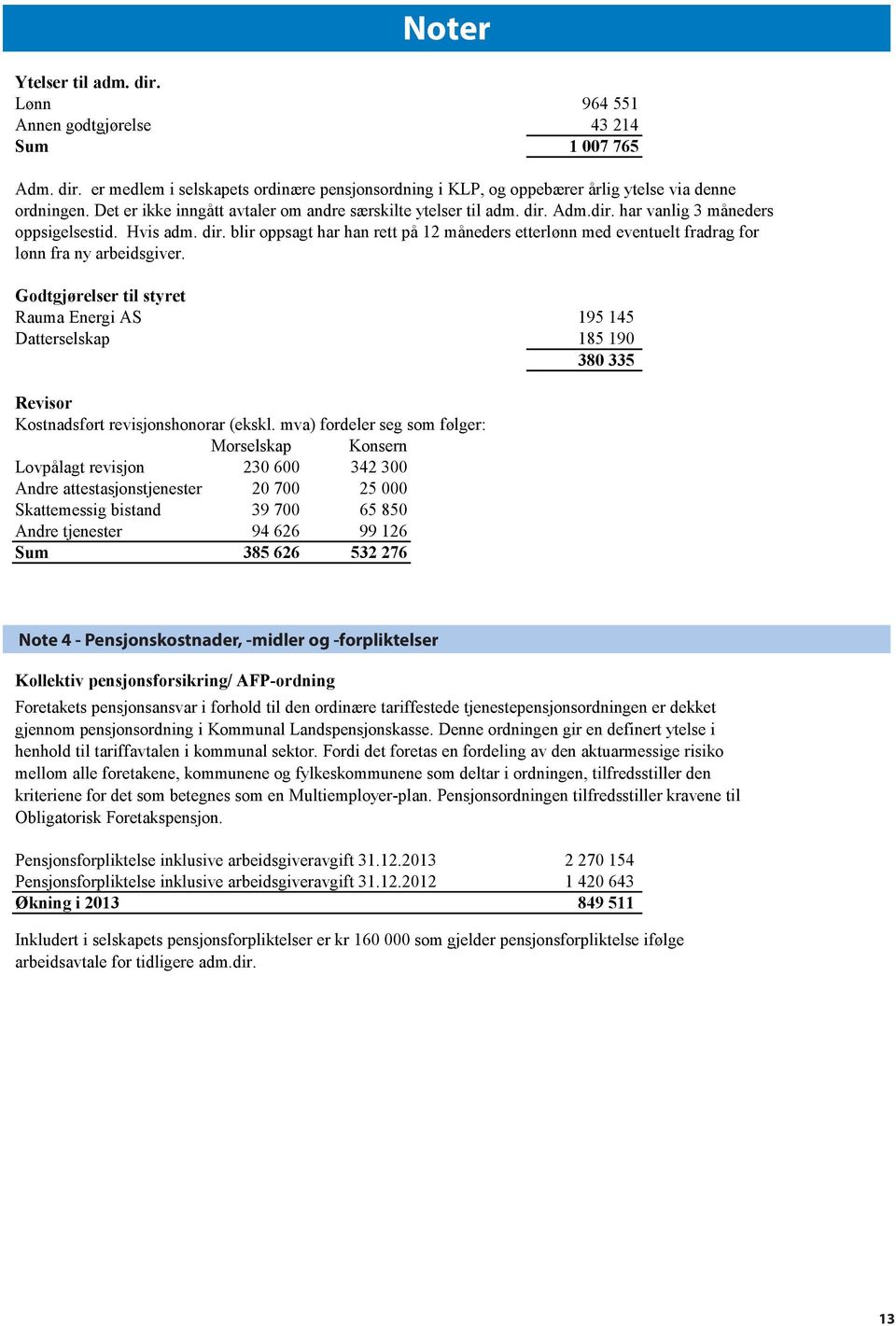 Godtgjørels tl styret Eng 195 15 Dtselskap 185 190 380 335 Revsor Kostnadsført revsjonshonorar (ekskl.