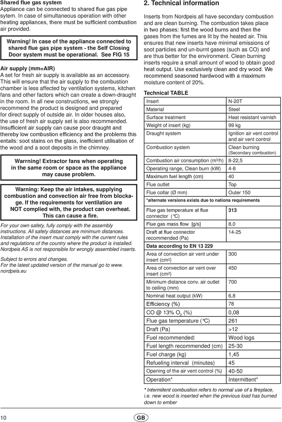 See FIG 15 Air supply (mm=air) A set for fresh air supply is available as an accessory.