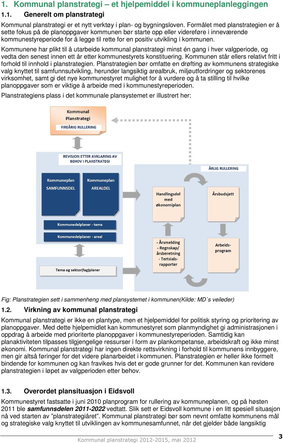 Kommunene har plikt til å utarbeide kommunal planstrategi minst én gang i hver valgperiode, og vedta den senest innen ett år etter kommunestyrets konstituering.