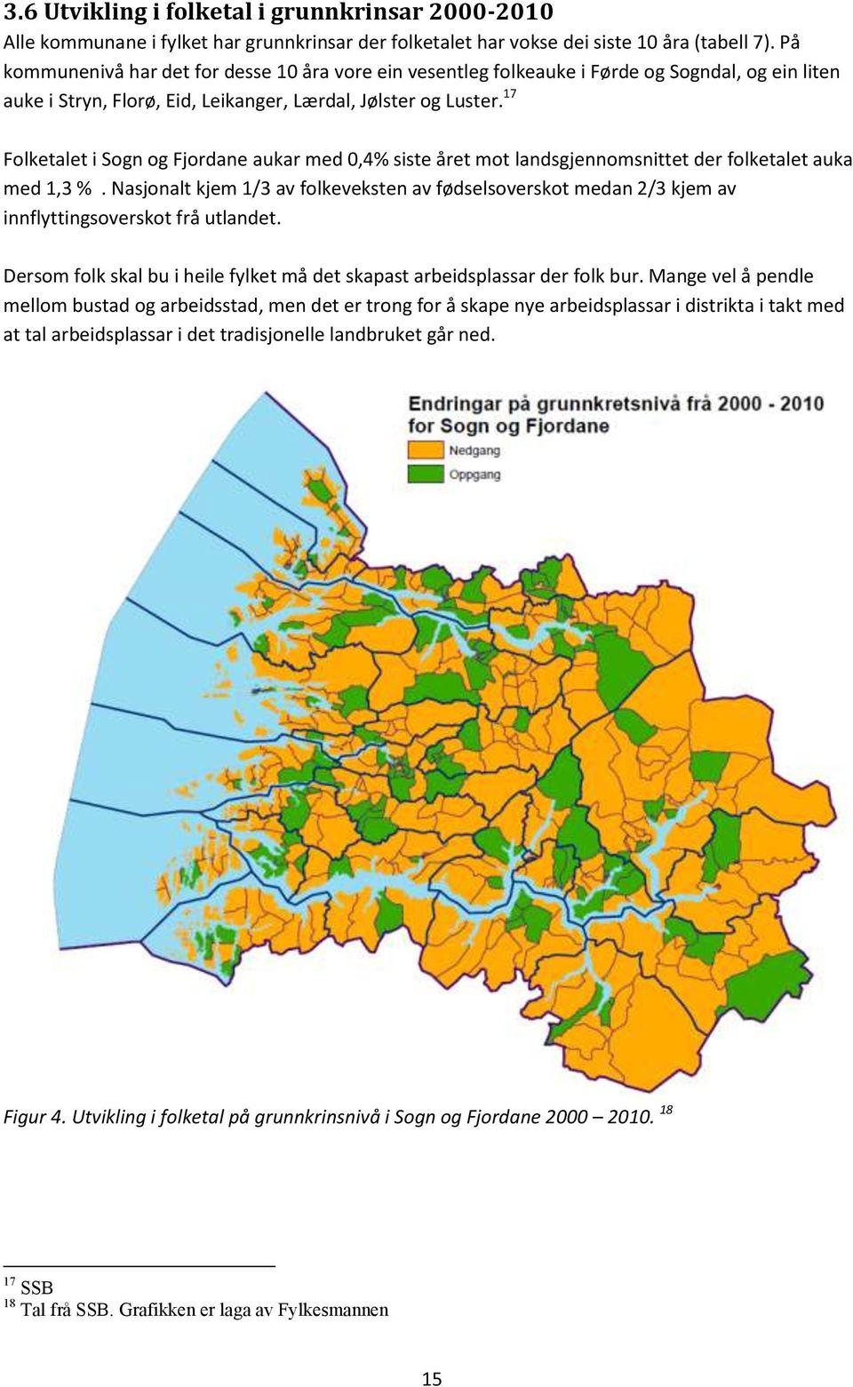 17 Folketalet i Sogn og Fjordane aukar med 0,4% siste året mot landsgjennomsnittet der folketalet auka med 1,3 %.