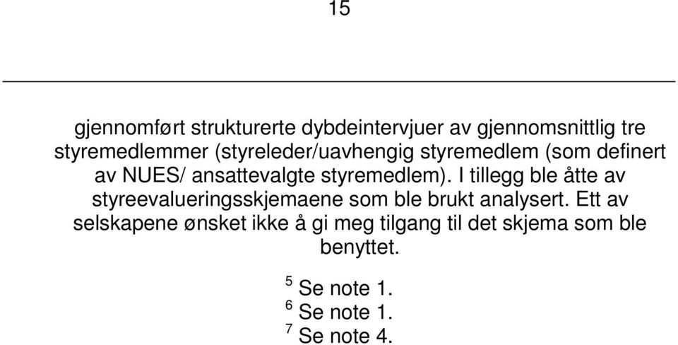 I tillegg ble åtte av styreevalueringsskjemaene som ble brukt analysert.