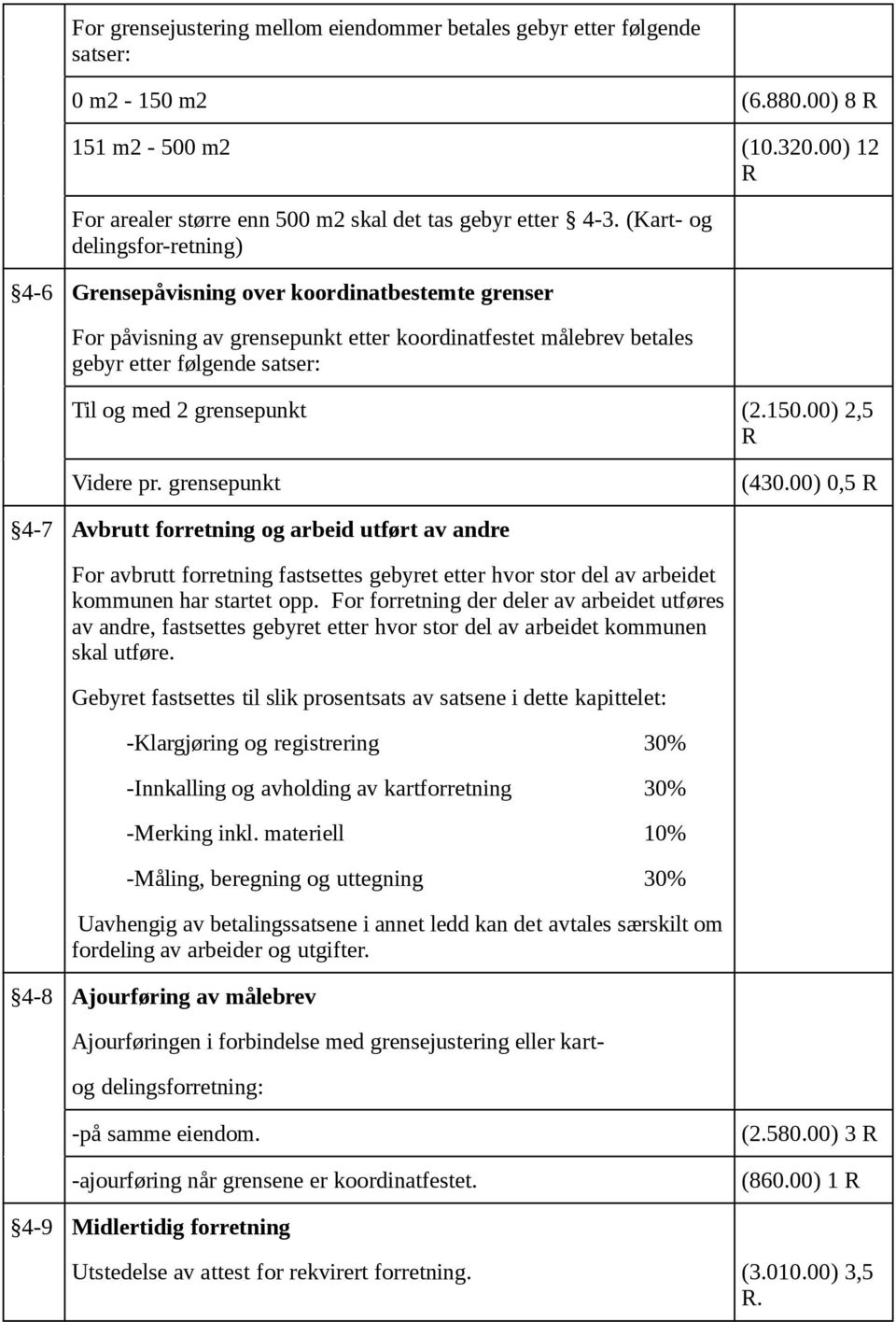 grensepunkt (2.150.00) 2,5 Videre pr. grensepunkt (430.