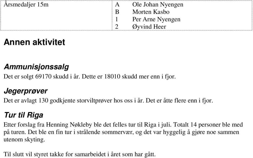 Tur til Riga Etter forslag fra Henning Nøkleby ble det felles tur til Riga i juli. Totalt 14 personer ble med på turen.