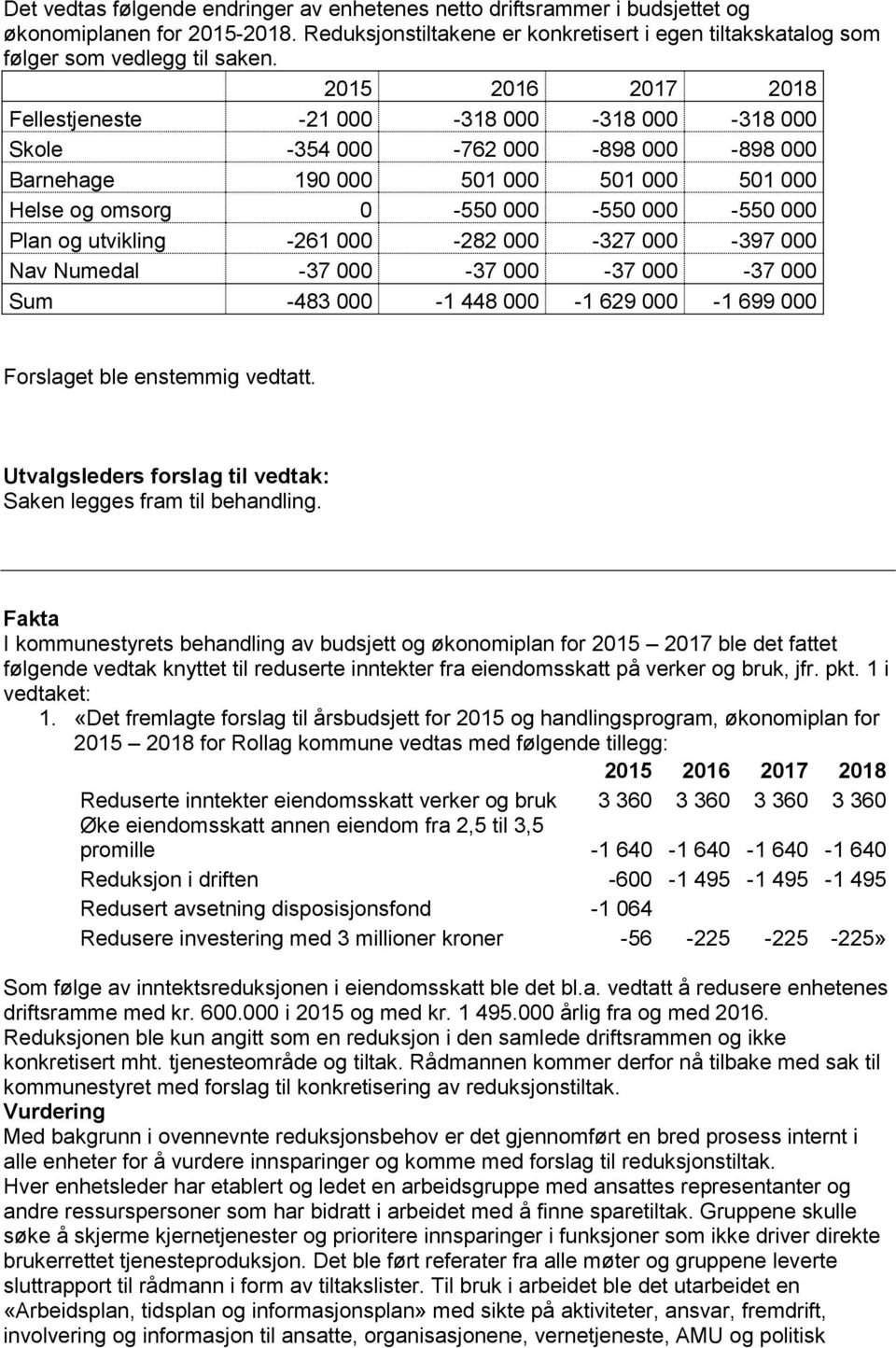 utvikling -261 000-282 000-327 000-397 000 Nav Numedal -37 000-37 000-37 000-37 000 Sum -483 000-1 448 000-1 629 000-1 699 000 Forslaget ble enstemmig vedtatt.