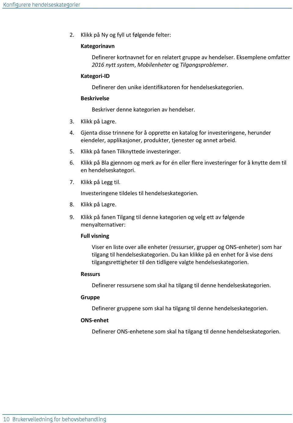 3. Klikk på Lagre. 4. Gjenta disse trinnene for å opprette en katalog for investeringene, herunder eiendeler, applikasjoner, produkter, tjenester og annet arbeid. 5.